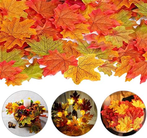 bag of fake autumn leaves|artificial autumn leaves for decoration.